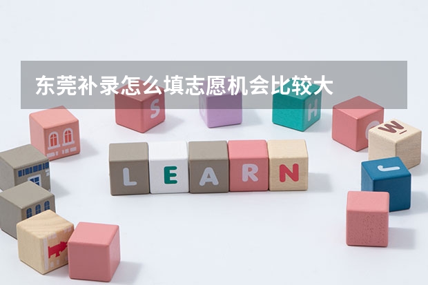东莞补录怎么填志愿机会比较大