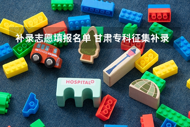 补录志愿填报名单 甘肃专科征集补录院校名单