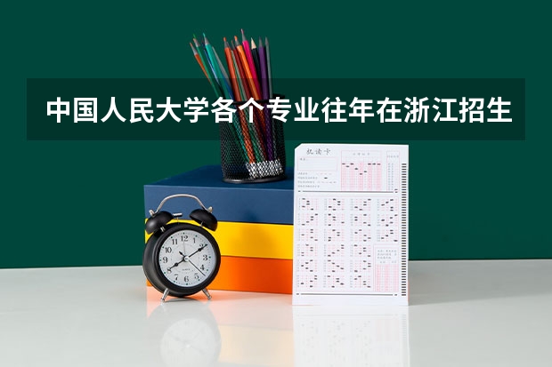中国人民大学各个专业往年在浙江招生多少人