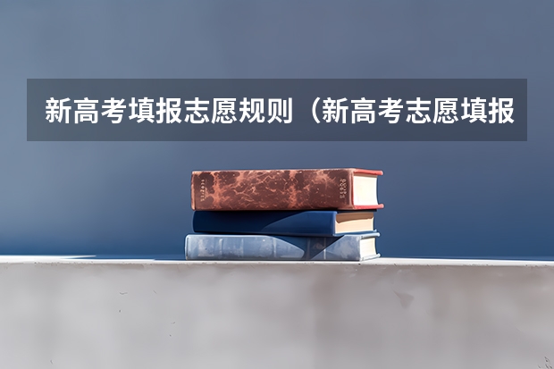新高考填报志愿规则（新高考志愿填报规则）