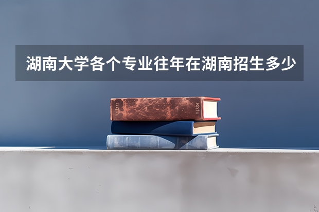 湖南大学各个专业往年在湖南招生多少人