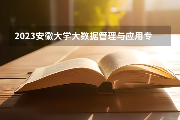 2023安徽大学大数据管理与应用专业分数线是多少(近三年分数线一览)