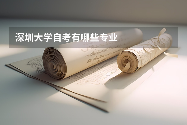 深圳大学自考有哪些专业
