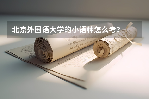 北京外国语大学的小语种怎么考?