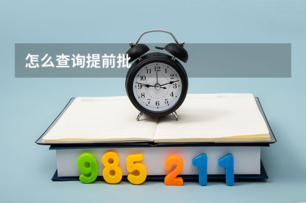 怎么查询提前批